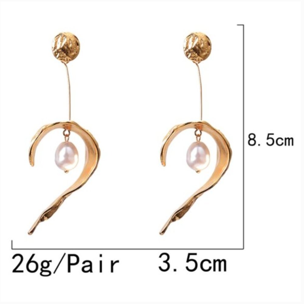 Hang Pearl Long Drop Earrings - Picture 8 of 10